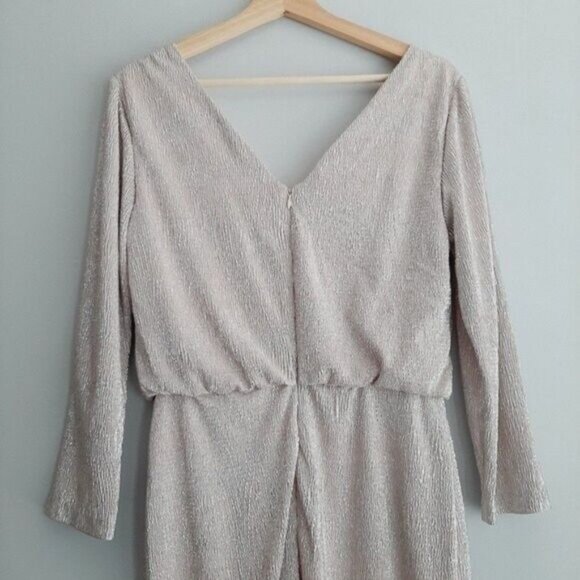 CALVIN KLEIN Metallic Shimmer Long Sleeve Dress Sz 8 - Picture 8 of 12
